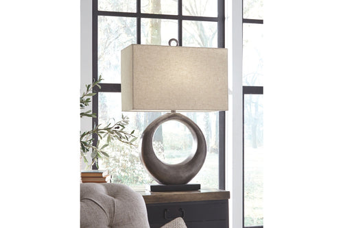 647155499:Saria Metal Table Lamp in Antique Silver Finish, Image 2
