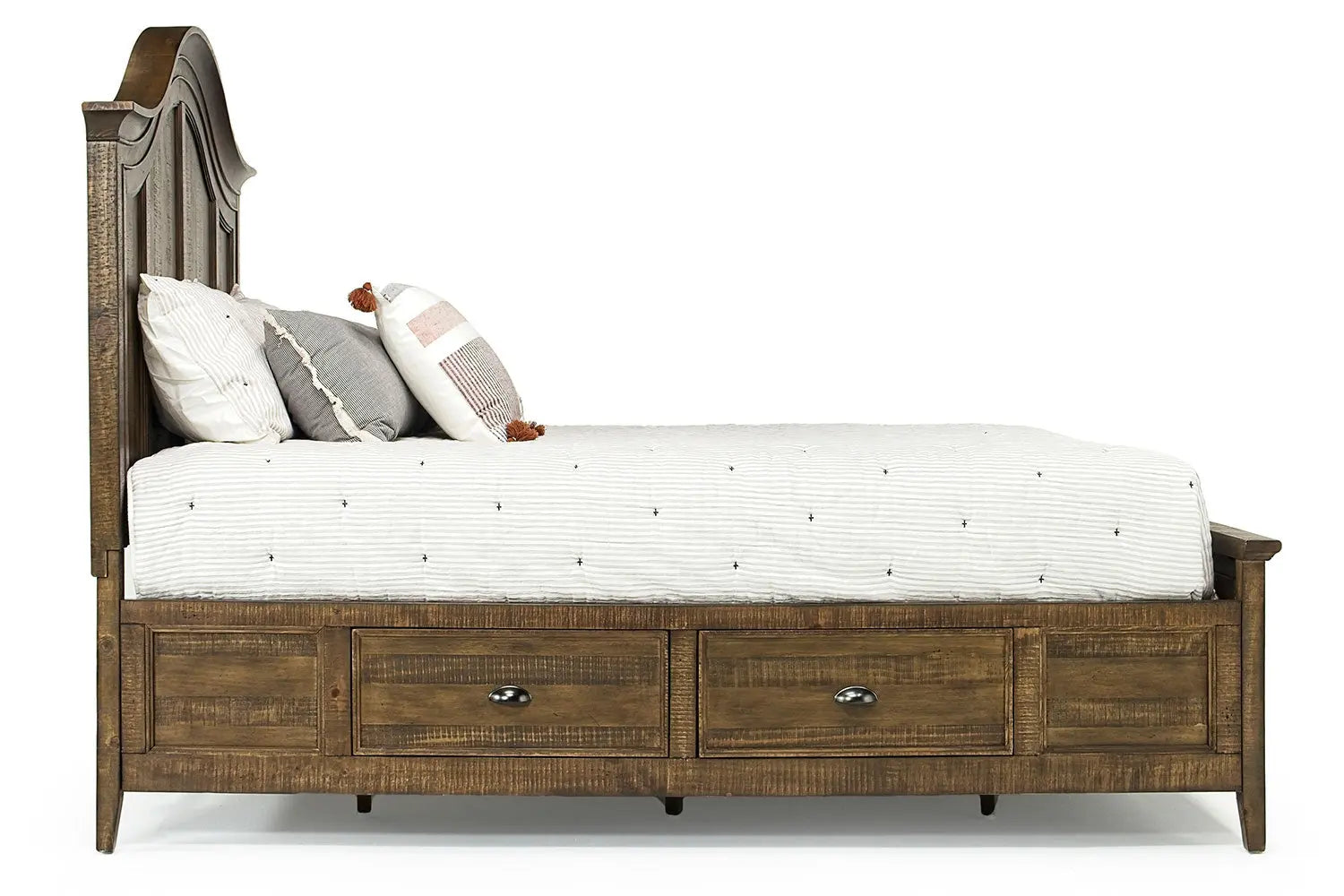 663774966:Bay Creek Arch Panel Bed w/ Storage in Nutmeg, Queen, Image 2