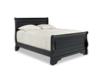 436500702:Versailles Sleigh Bed in Black, Queen, Image 1
