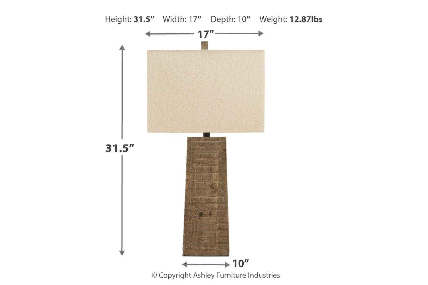 733661531:Deonte Table Lamp in Brown, Image 3