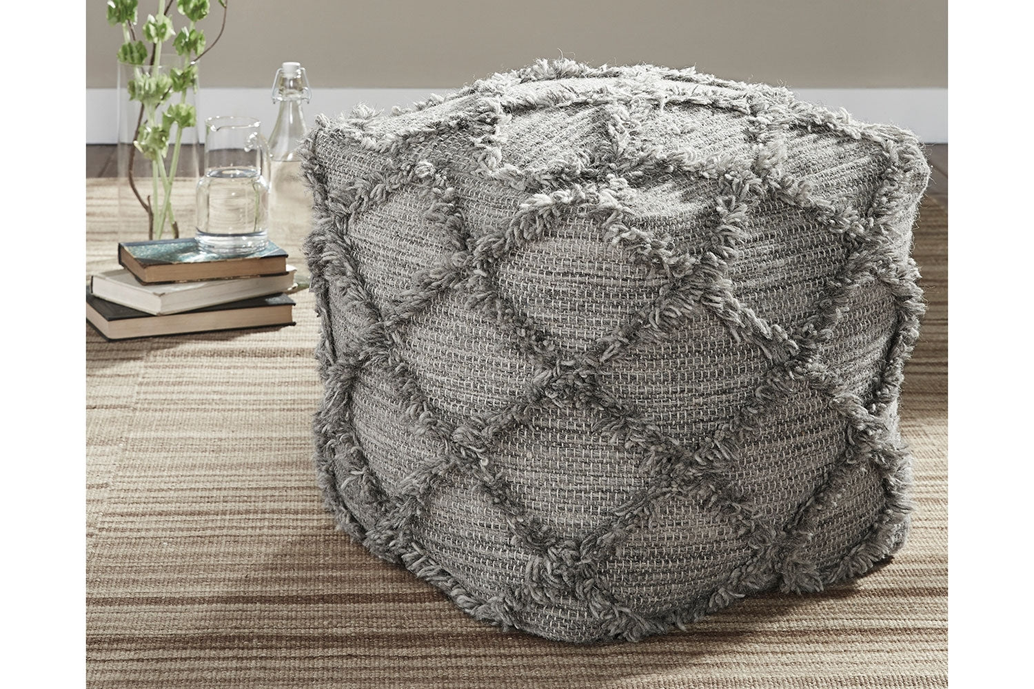 881696845:Adelphie Pouf in Natural/Gray, Image 2