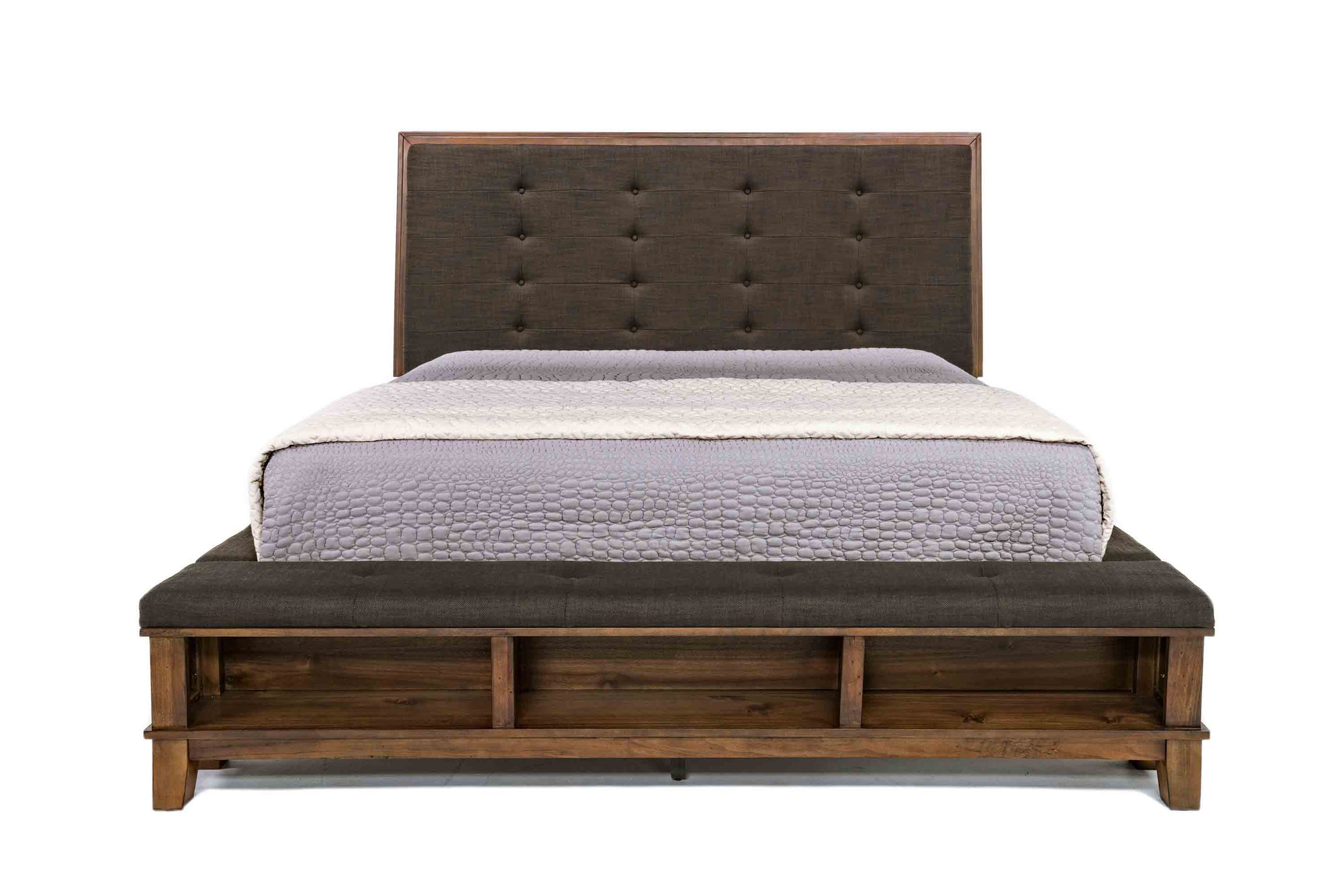 753742538:Cagney Upholstered Panel Bed w/ Storage in Brown, Eastern King, Image 2