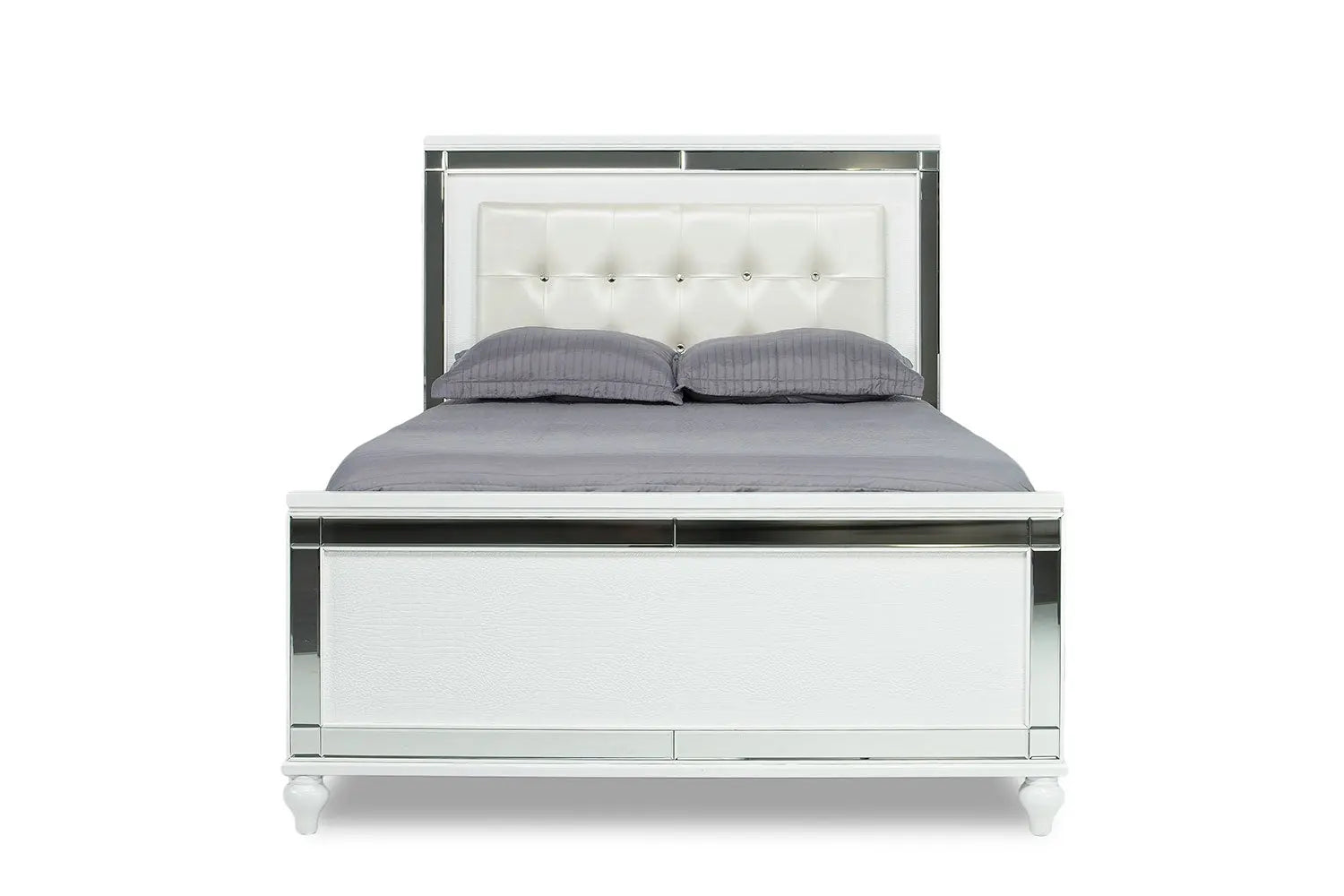 416337729:Valentino Panel Bed in White, California King, Image 2