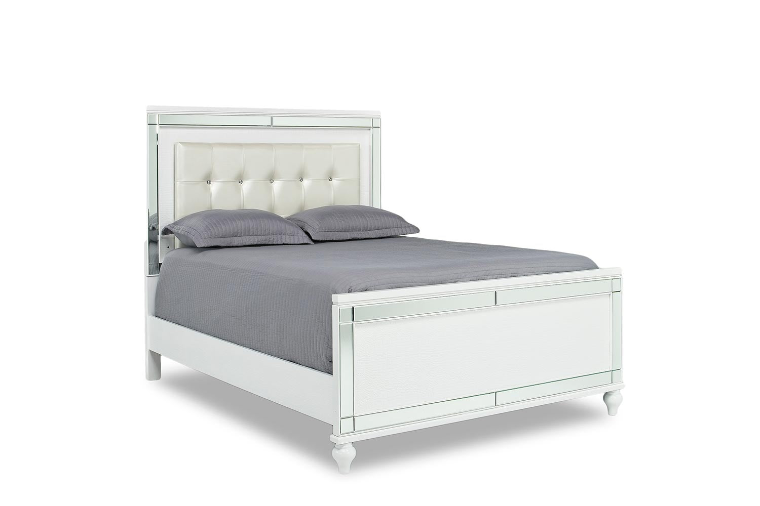 416337729:Valentino Panel Bed in White, California King, Image 1