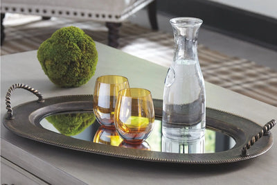 098340948:Milena Tray in Antique Gold Finish, Image 2