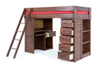 987154063:Young Pioneer Student Loft Bed w/ Storage in Cinnamon, Twin, Image 4