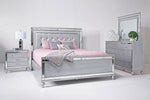 974427178:Valentino Panel Bed, Dresser, Mirror & Nightstand in Silver, Eastern King, Image 1