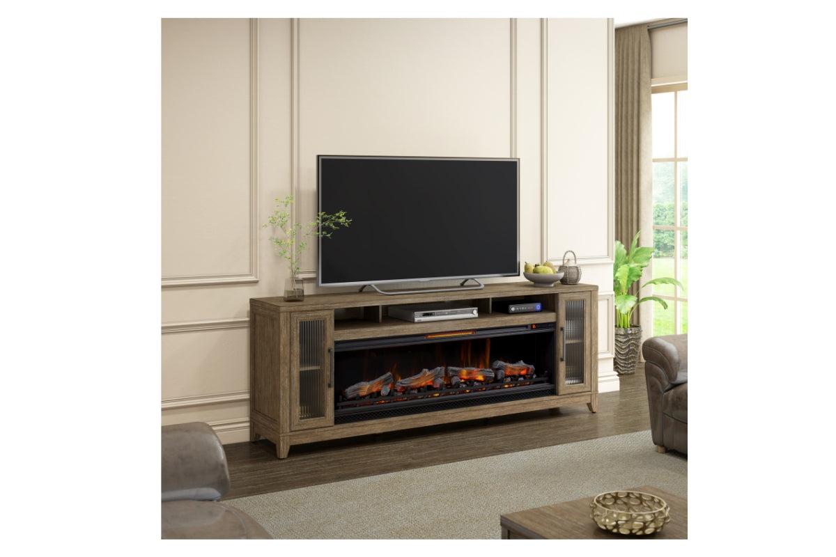 671713653:Alexander Fireplace Console, Styled