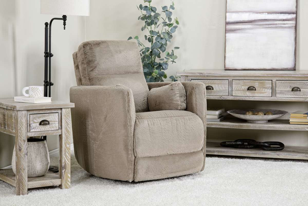 899083262:Alpaca Swivel Gliding Recliner, Styled