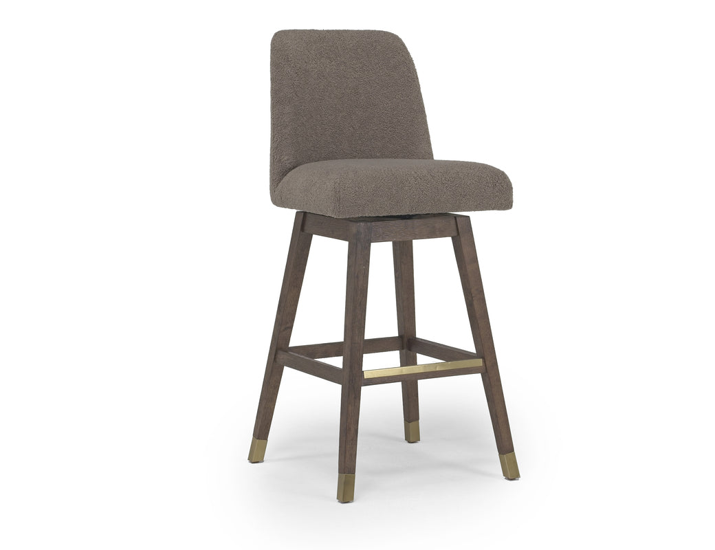 931693106:Amelie Swivel Counter Stool in Taupe Angled