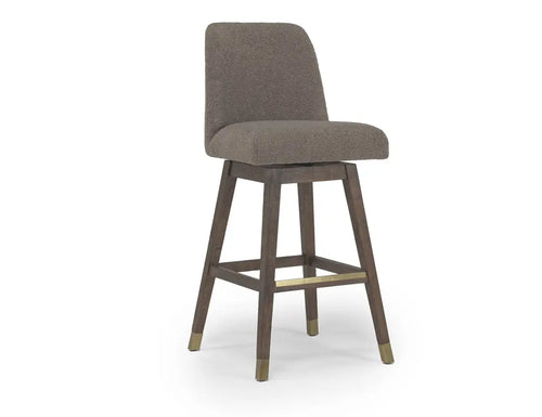 931693106:Amelie Swivel Counter Stool in Taupe Angled