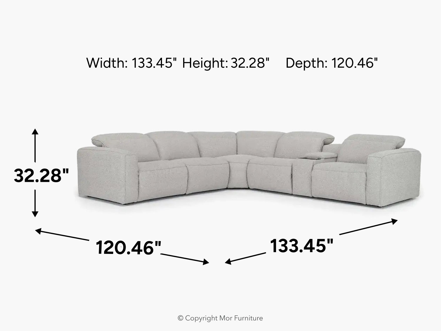 AMARA0001:Amara 6 Piece 2 Power Sectional, 