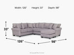 AMELIA013:Amelia Crypton Performance Sofa Chaise Sectional, 