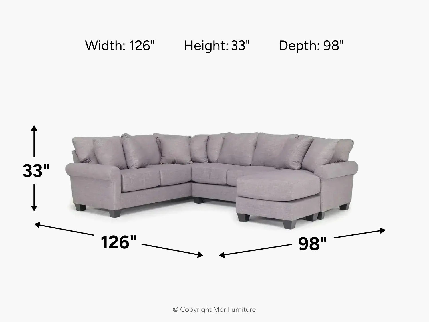 AMELIA013:Amelia Crypton Performance Sofa Chaise Sectional, 