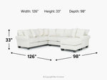 AMELIA033:Amelia Crypton Performance Sofa Chaise Sectional, 