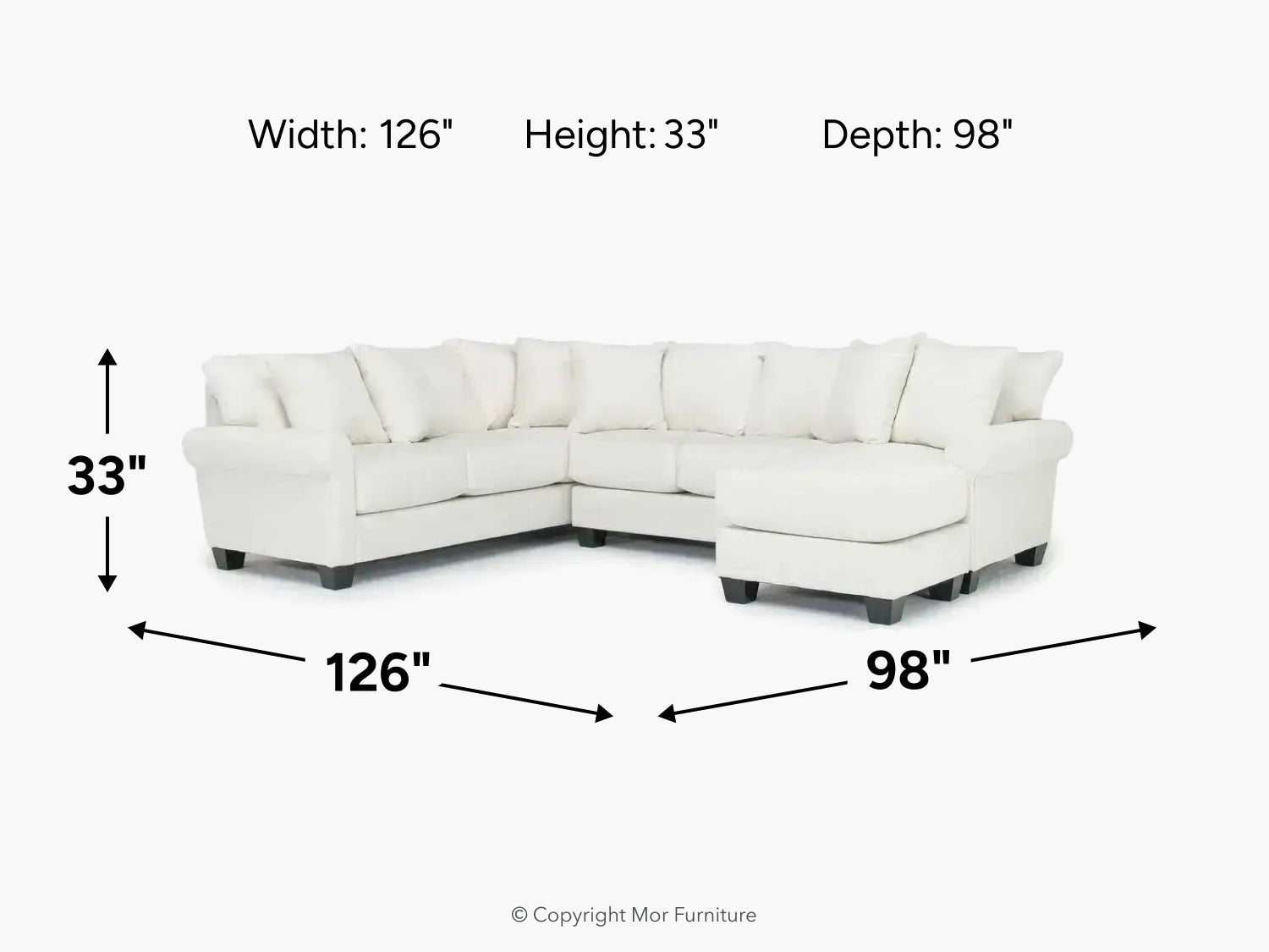AMELIA033:Amelia Crypton Performance Sofa Chaise Sectional, 