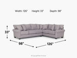 AMELIA010:Amelia Crypton Performance Tux Sofa Sectional, 