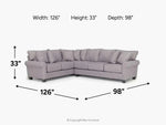 AMELIA011:Amelia Crypton Performance Tux Sofa Sectional, 