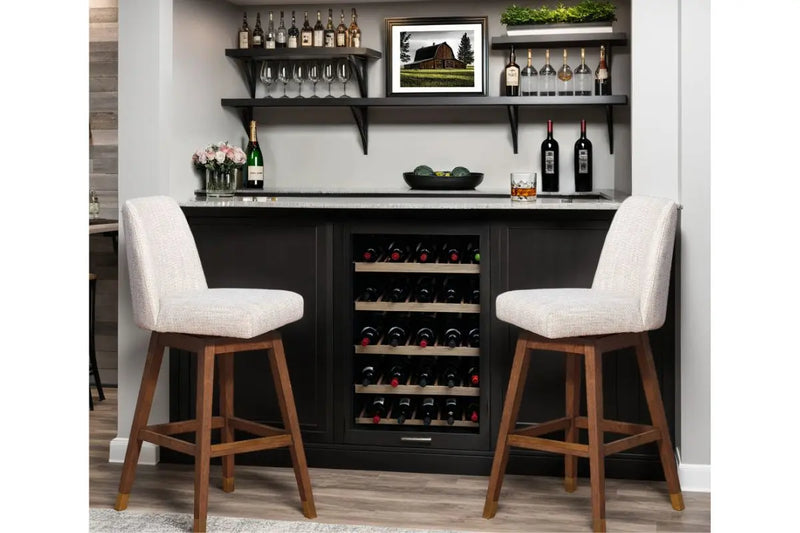217369290:Amelia Swivel Bar Height Stool, Styled