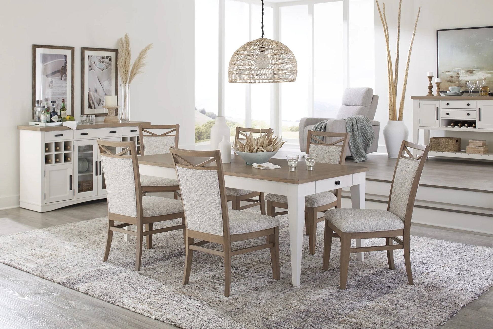 AMERICA15:Americana Dining Table & 6 Cha, Styled