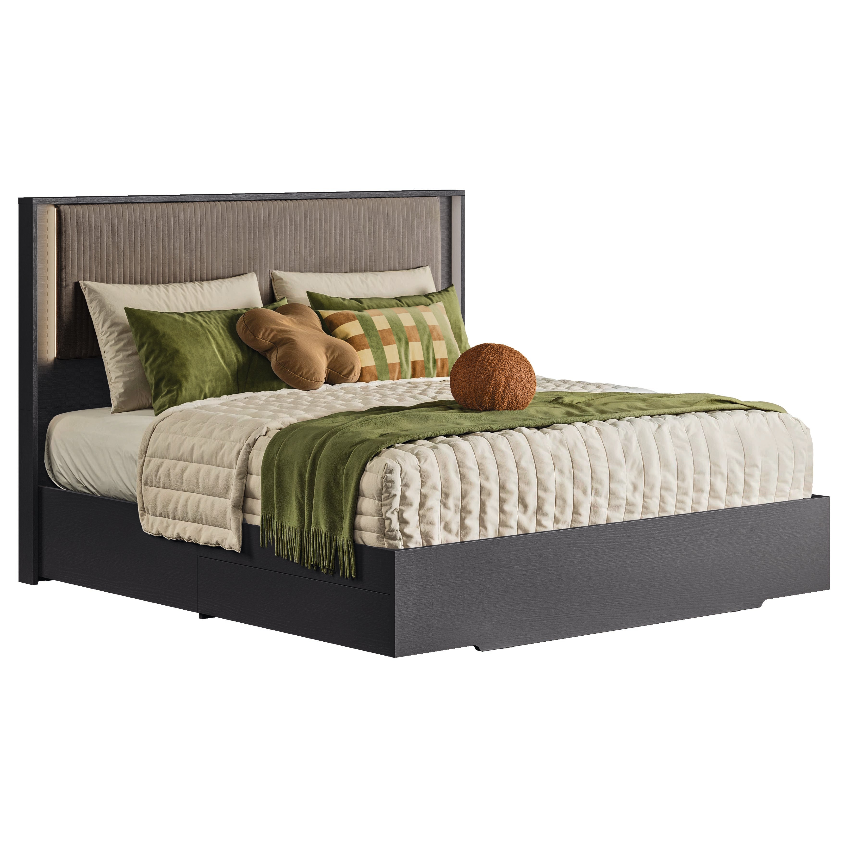 AMY000024:Amy Upholstered Bed With Stora, AngledAngle