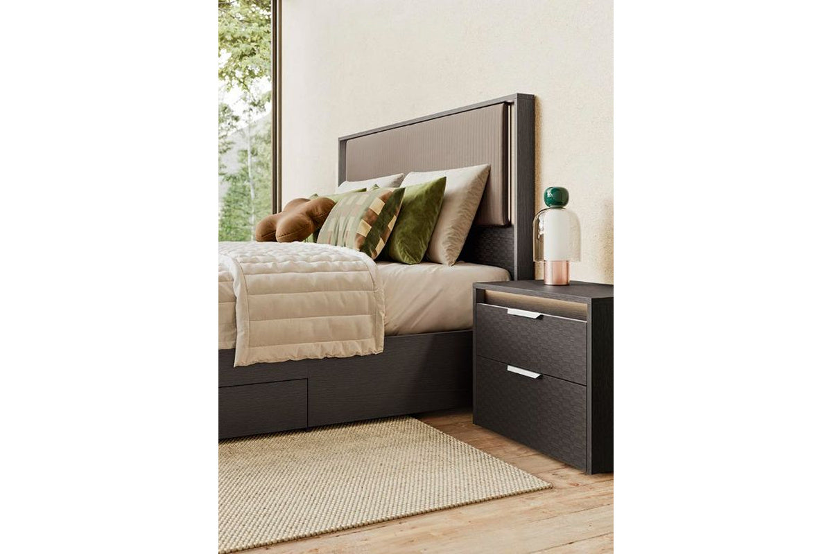 AMY000016:Amy Upholstered Panel Bed With, Styled