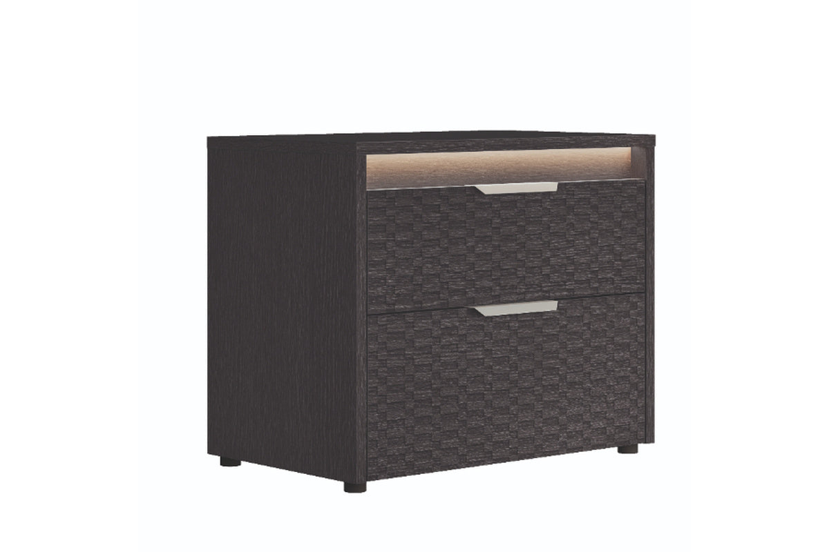 AMY000003:Amy Upholstered Panel Bed & Dr, AngledAngle