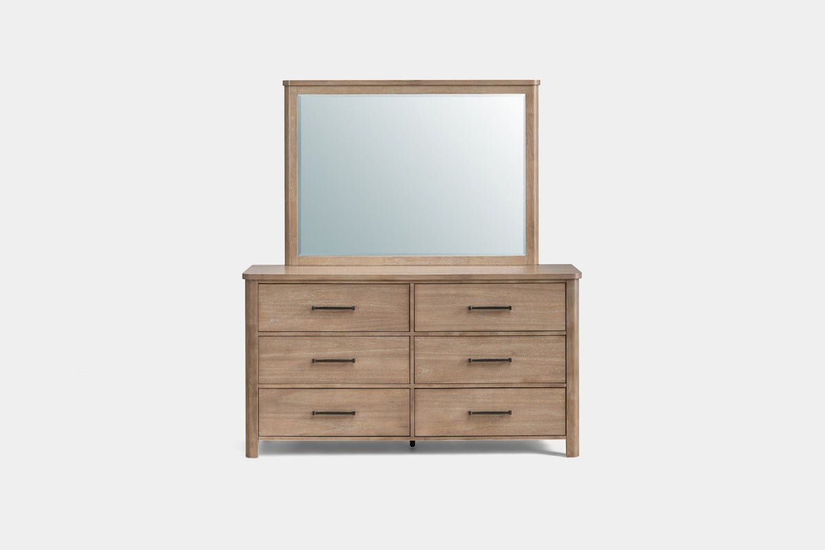 ANIKA0006:Anika Upholstered Bed & Dresser & Mirror & Nightstand, Front
