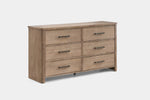 ANIKA0006:Anika Upholstered Bed & Dresser & Mirror & Nightstand, Angled