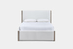 ANIKA0006:Anika Upholstered Bed & Dresser & Mirror & Nightstand, Angled