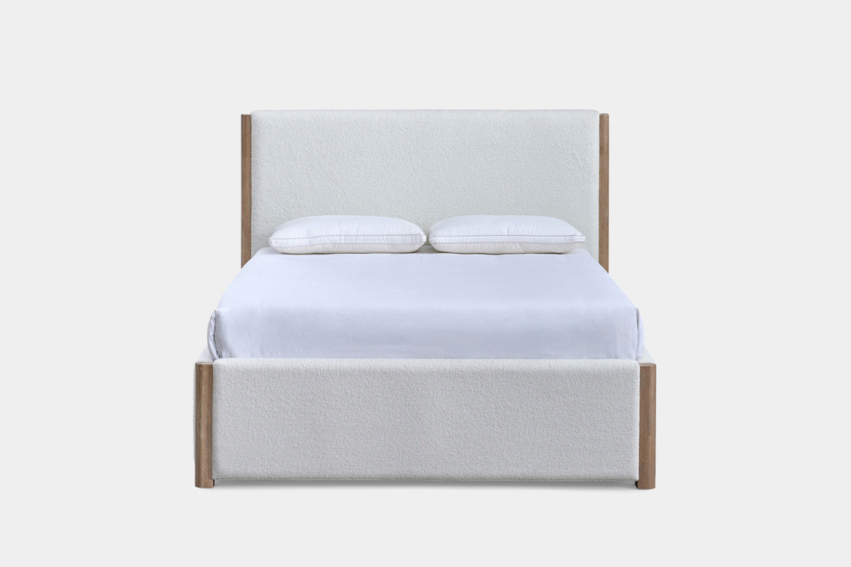 ANIKA0009:Anika Upholstered Bed & Dresser & Mirror & Nightstand, Front