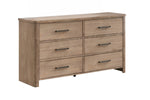 ANIKA0006:Anika Upholstered Bed & Dresser & Mirror & Nightstand, Angled