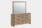 ANIKA0006:Anika Upholstered Bed & Dresser & Mirror & Nightstand, Angled