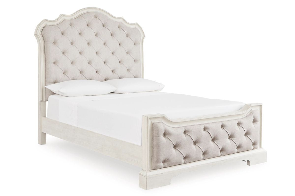 ARLENDY02:Arlendyne Upholstered Bed & Dr, AngledAngle