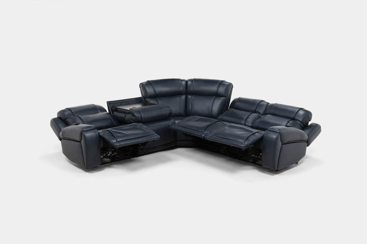 ARLO00000:Arlo 5 Piece 3 Power Sectional With 3 Power Armless Recliner,  ReclinedAngled