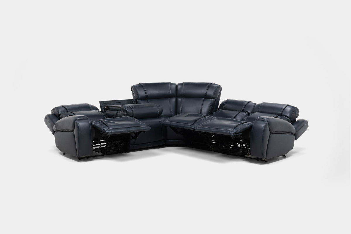 ARLO00000:Arlo 5 Piece 3 Power Sectional With 3 Power Armless Recliner,  ReclinedAngled