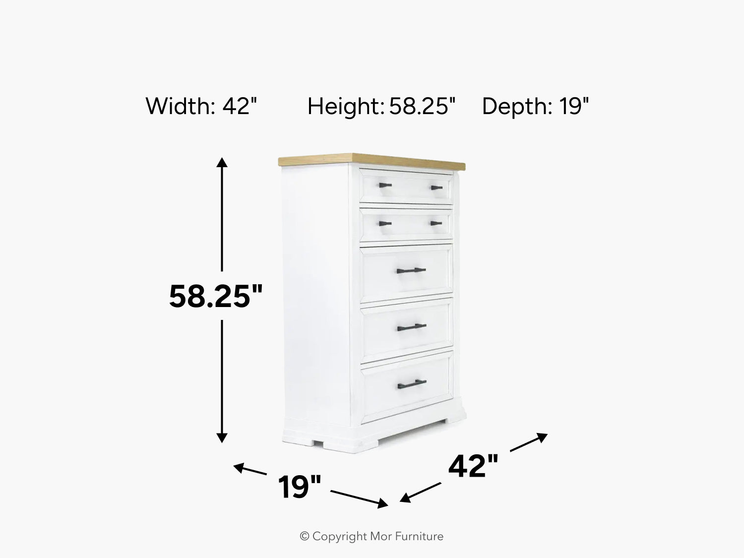 Arilyzページ Ashley Ashbryn White 5 Drawer 42 Inch Chest Of Drawers | Mor Furniture