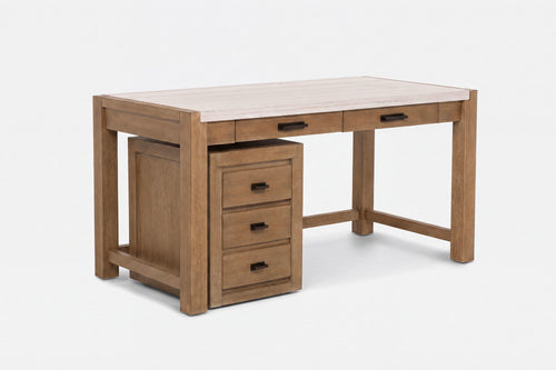 ASPENVA01:Aspen Valley Office Desk & File Cabinet, Angled
