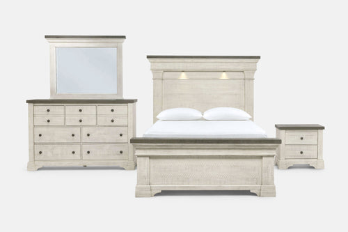 AUGUSTA03:Augusta Panel Bed With Storage & Dresser & Mirror & Nightstand, Front