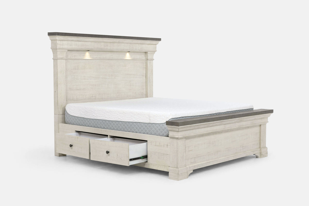 AUGUSTA09:Augusta Panel Bed With Storage & Dresser & Mirror & Nightstand, Open