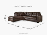 BARLIN004:Barlin Mills Sofa Tux Chaise S, 