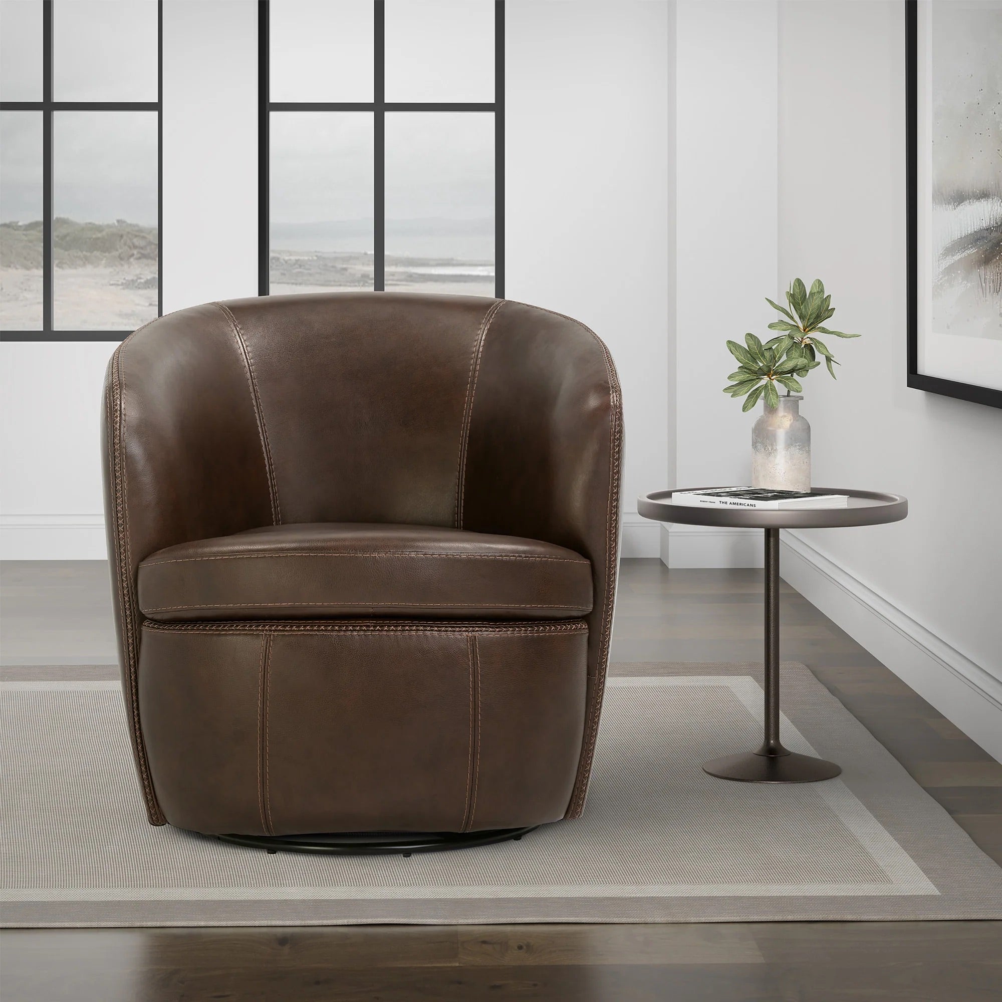 425238472:Barolo Swivel Chair, StyledFront