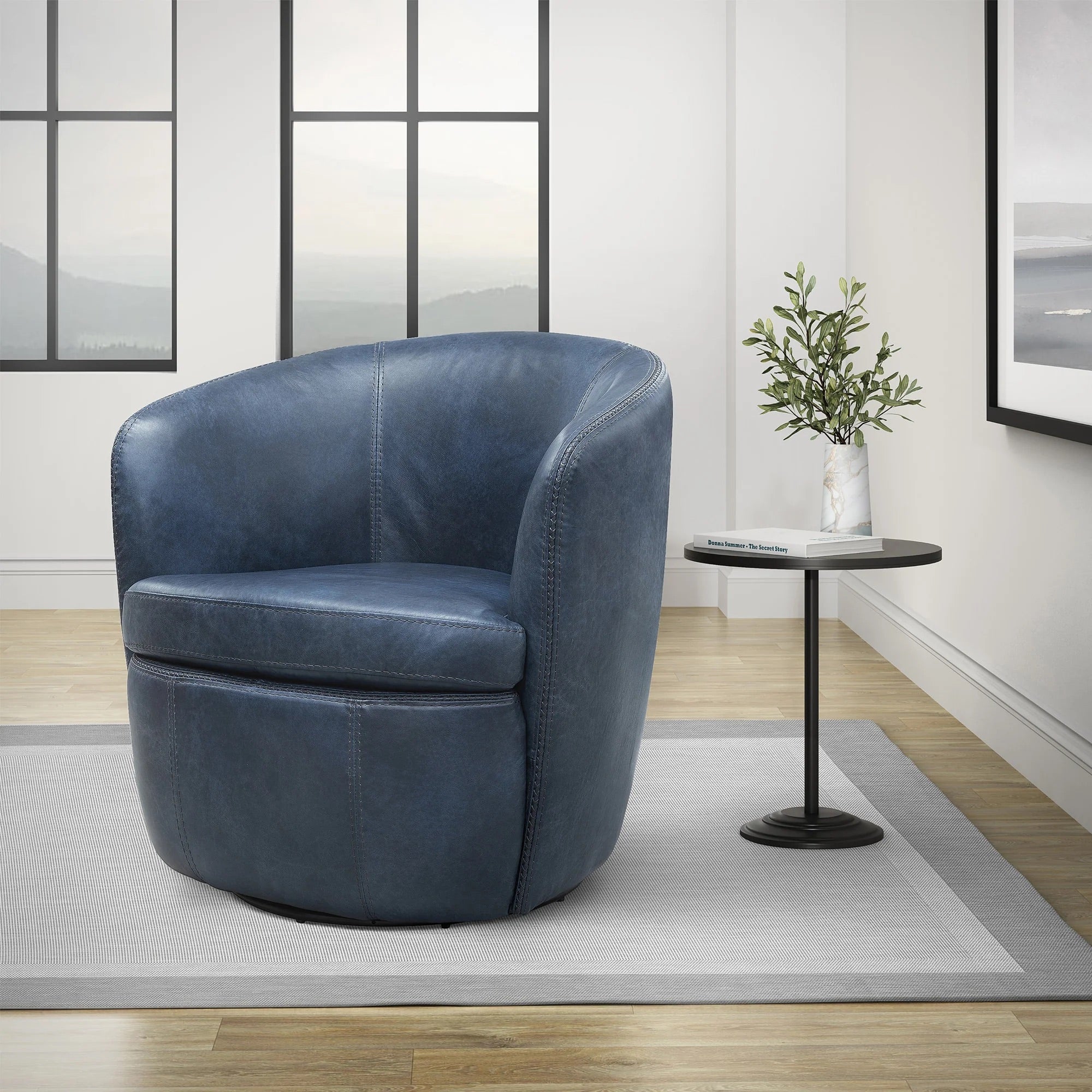 973980025:Barolo Swivel Chair, Styled