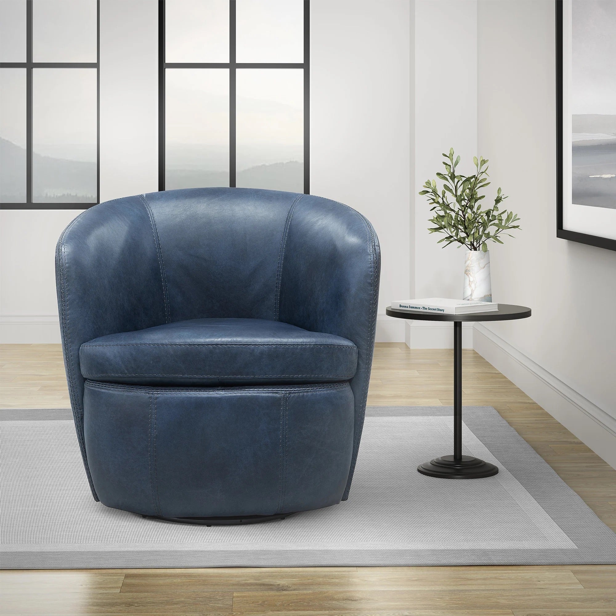 973980025:Barolo Swivel Chair, StyledFront