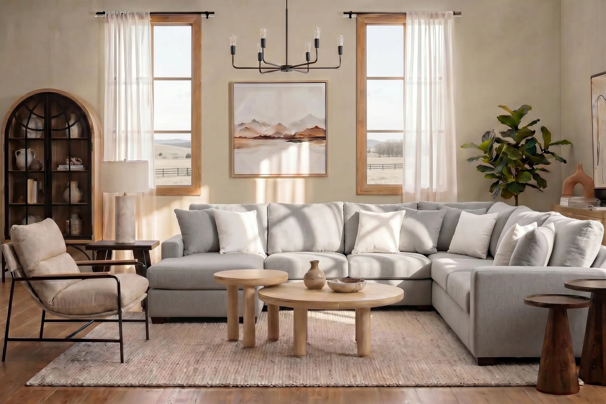 BARRETT02:Barrett Tux Sofa Chaise Sectional, 