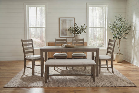 509549865:Barry Counter Height Dining Table & 4 Stools & Bench, Front