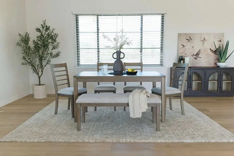 Barry Dining Table & 4 Chairs & Bench