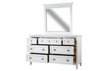 844849966:Bay Creek Arch Panel Bed, Dresser, Mirror & Nightstand in White, California King, Image 5