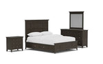 MGBAYSTCK:Bay Creek Panel Bed w/ Storage, Dresser, Mirror & Nightstand in Graphite, California King, Image 1