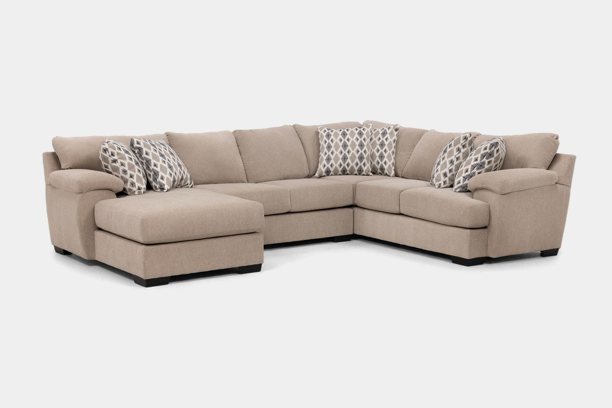 BERMUDAZD:Bermuda Tux Loveseat Chaise Sectional, Angled